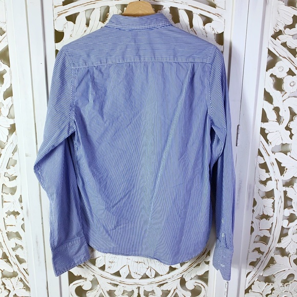 Haute Hippie Blue White Striped Skull Button Top - Picture 5 of 5